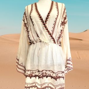 NWT Free People Saffron embroidered Tunic Top size M